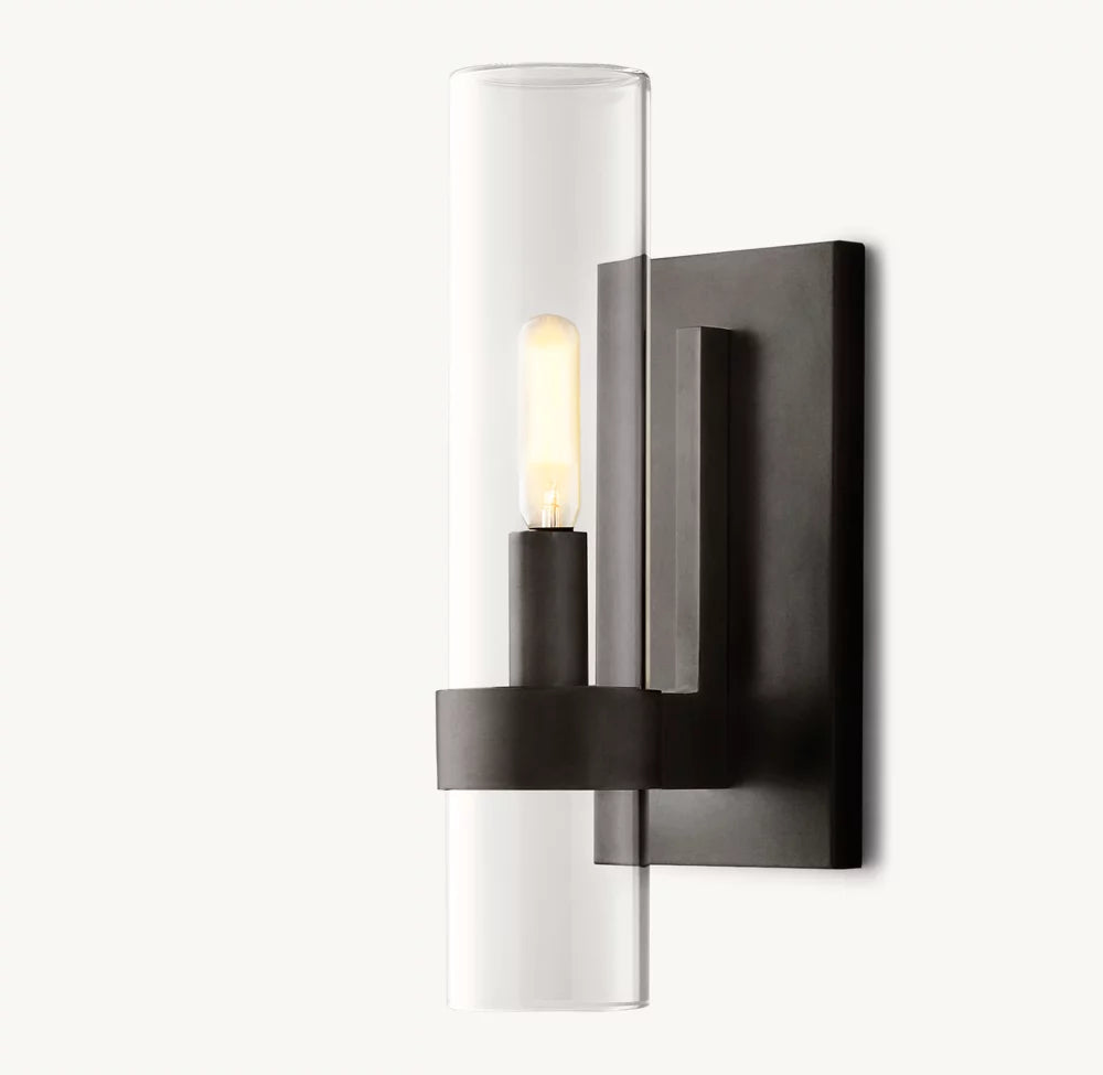 Ultra-Warm Blown Glass Outdoor Column Sconce