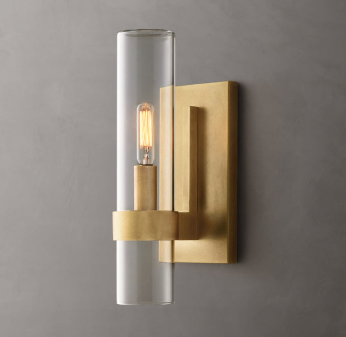 Ultra-Warm Blown Glass Outdoor Column Sconce
