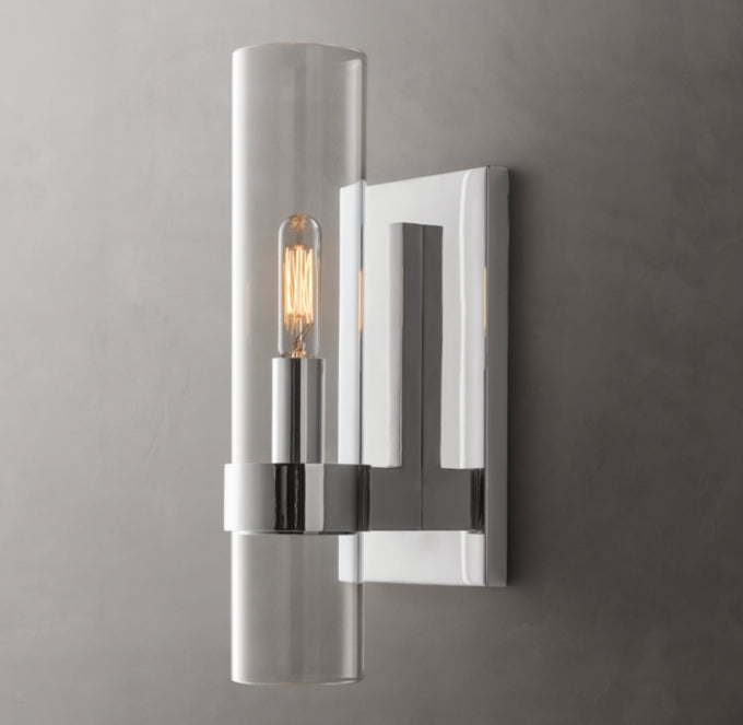 Ultra-Warm Blown Glass Outdoor Column Sconce