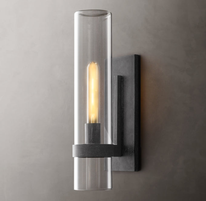 Ultra-Warm Blown Glass Outdoor Column Sconce