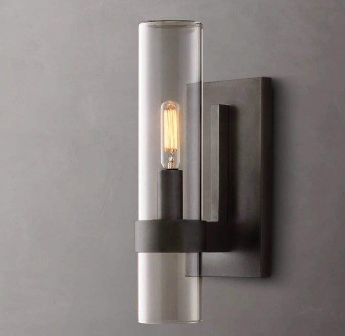 Ultra-Warm Blown Glass Outdoor Column Sconce