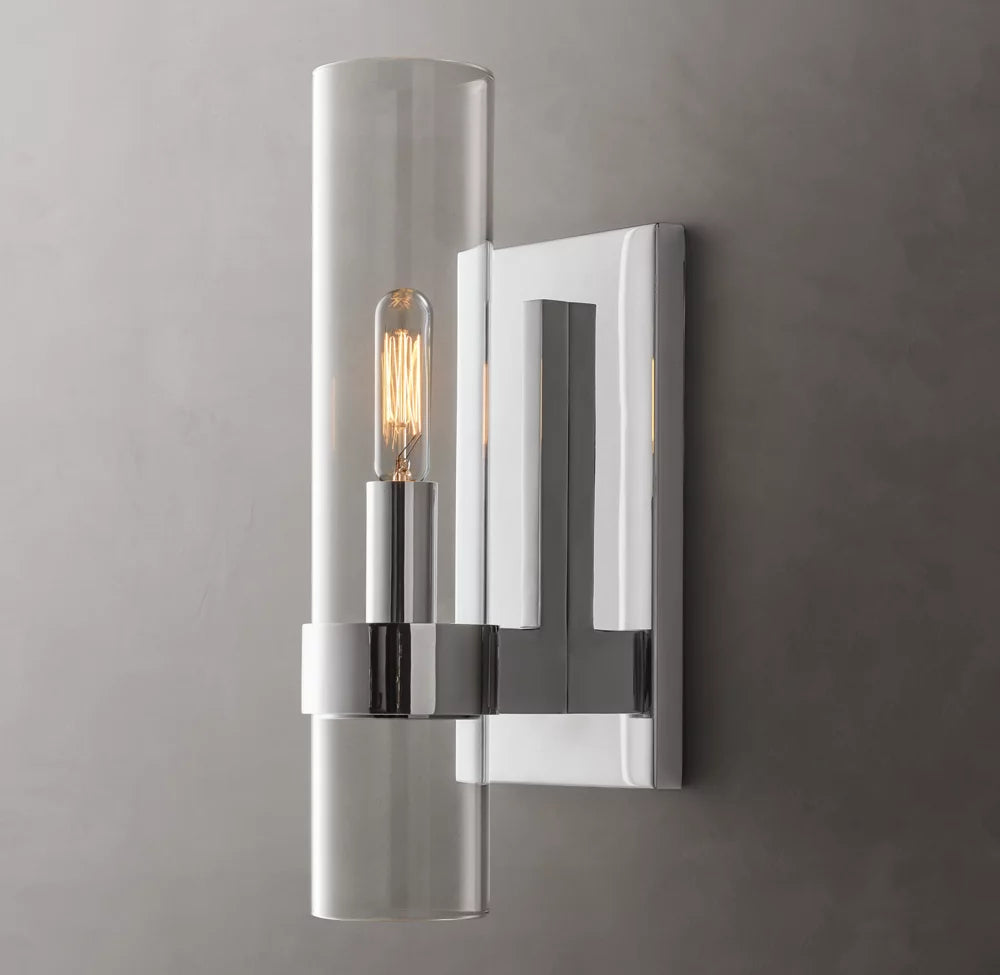 Ultra-Warm Blown Glass Outdoor Column Sconce