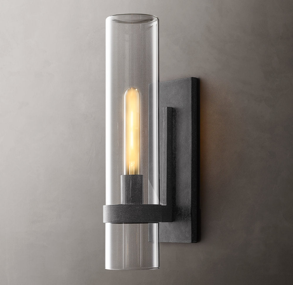 Ultra-Warm Blown Glass Outdoor Column Sconce