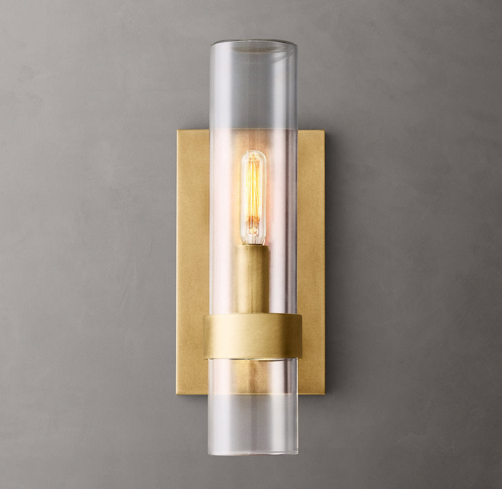 Ultra-Warm Blown Glass Outdoor Column Sconce