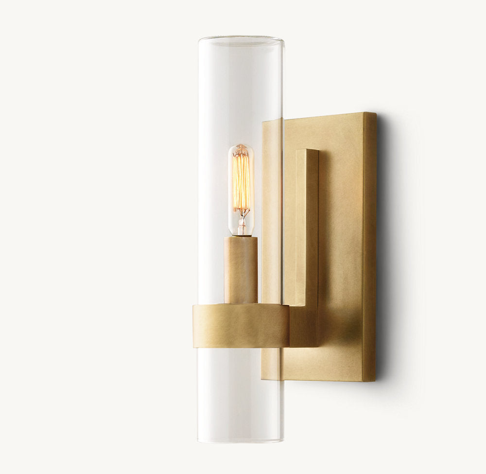 Ultra-Warm Blown Glass Outdoor Column Sconce