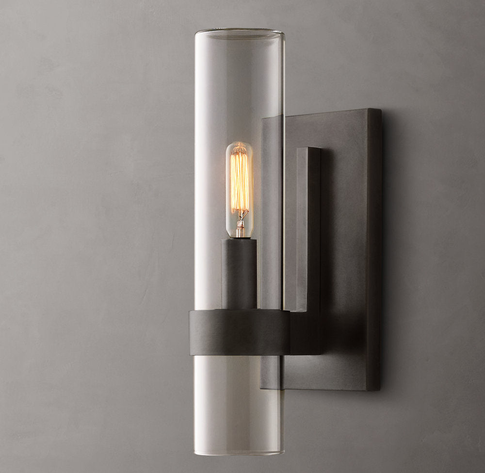 Ultra-Warm Blown Glass Outdoor Column Sconce