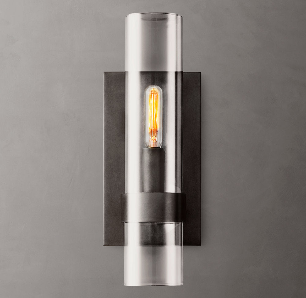 Ultra-Warm Blown Glass Outdoor Column Sconce