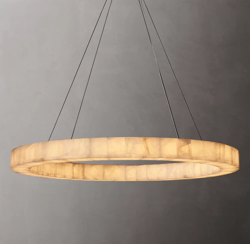 Ultra-Warm Calcite Halo Chandelier