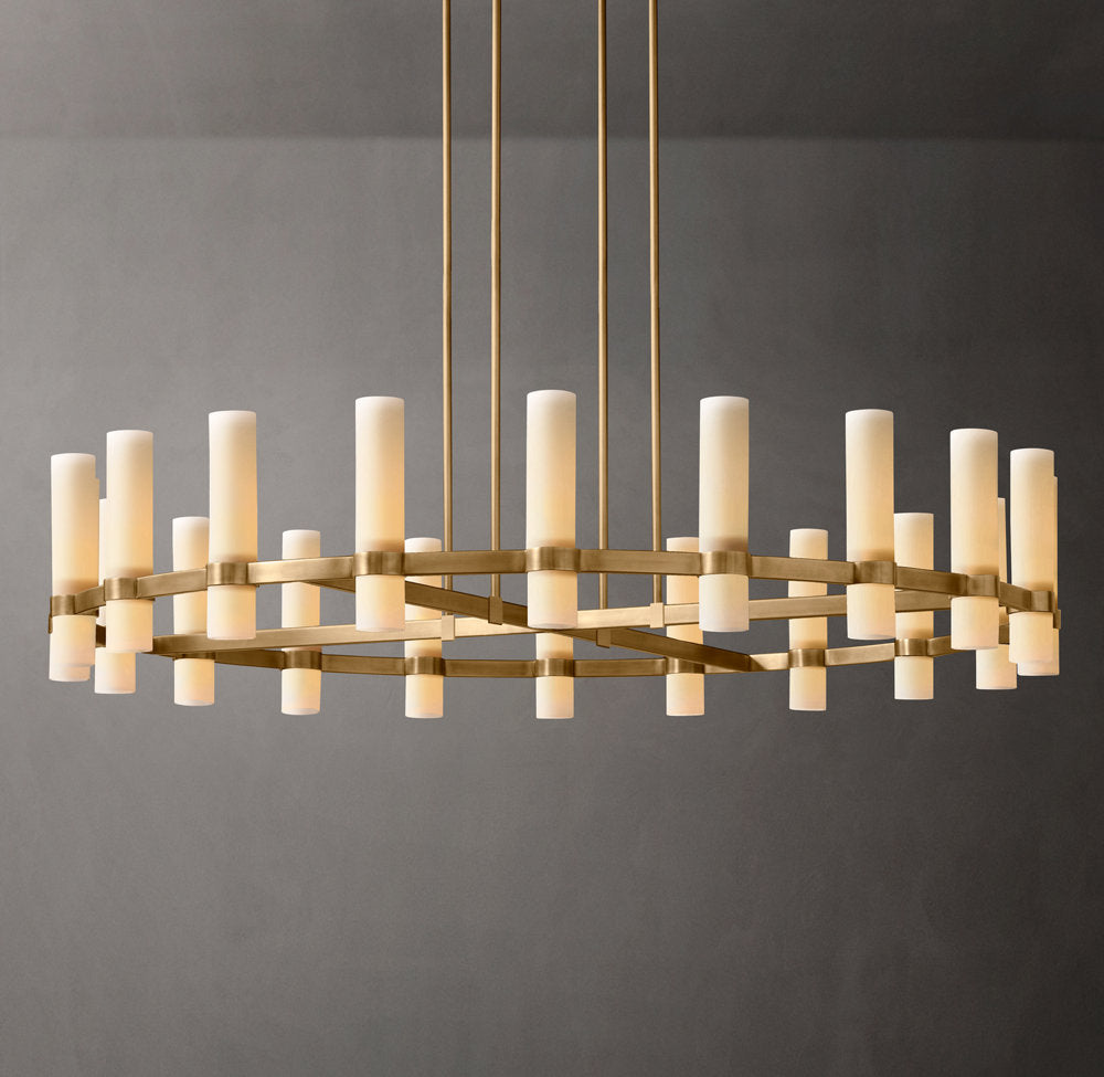 Ultra-Warm Milk Glass Radial Chandelier