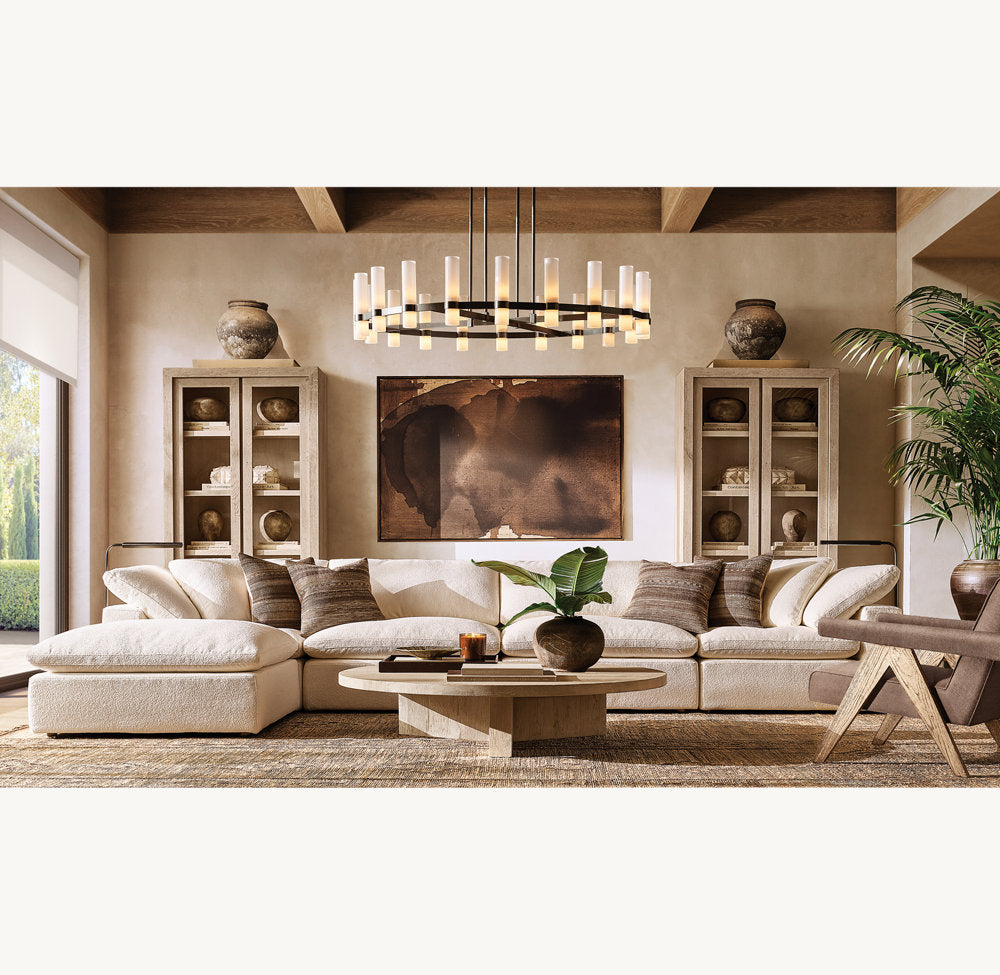 Ultra-Warm Milk Glass Radial Chandelier