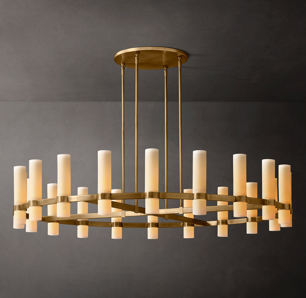 Ultra-Warm Milk Glass Radial Chandelier