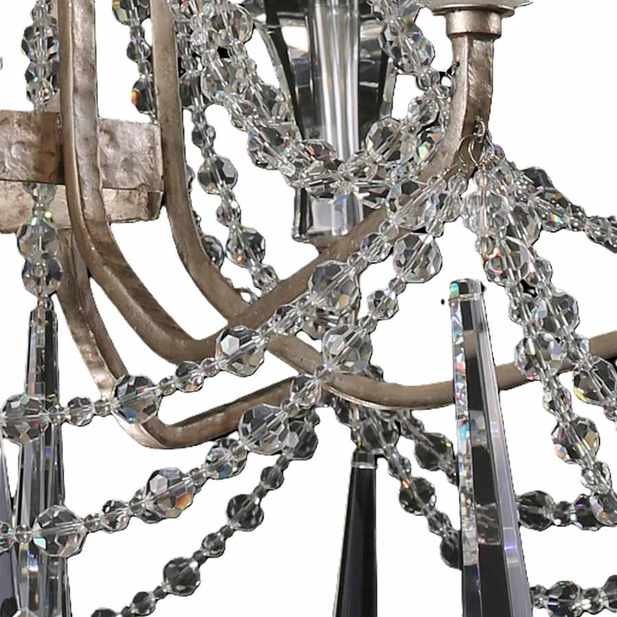 Varaluz Barcelona 9 Light 34" Wide Crystal Candle Style Chandelier