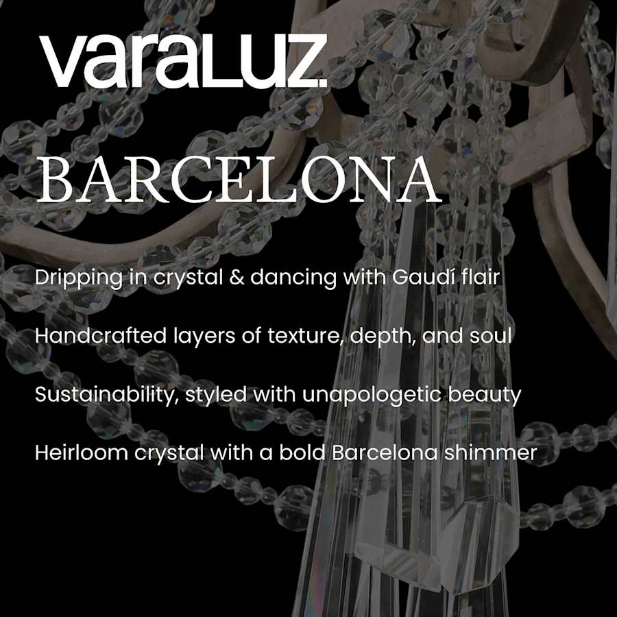 Varaluz Barcelona 15 Light 38" Wide Crystal Waterfall Chandelier