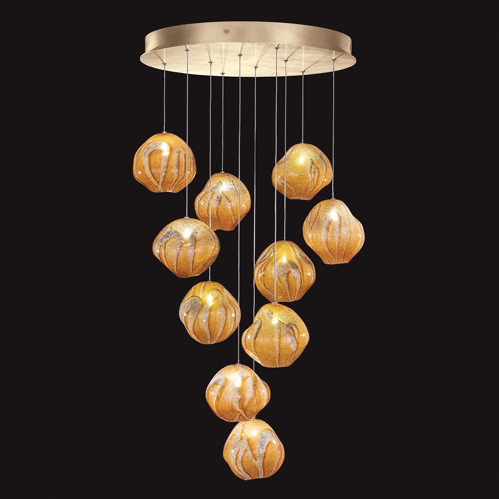Vesta Celestial Handblown Glass Pendant / Silver / White